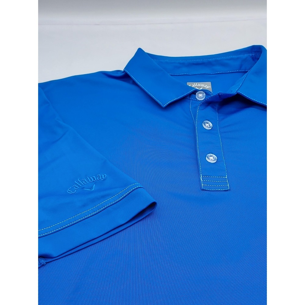Callaway Mens Opti-Dri Golf Polo Shirt Blue Short Sleeve Size Large L L-G-G